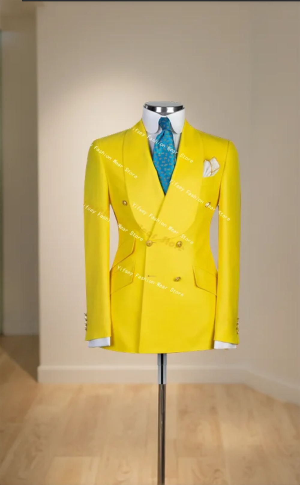 Men Grooming Outfit - Luxury Yellow Men Suits Sets Shawl