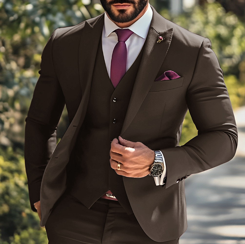 Burgundy Formal Boys Suit 3 Pi - Men Grooming Outfit ulasan dan harga