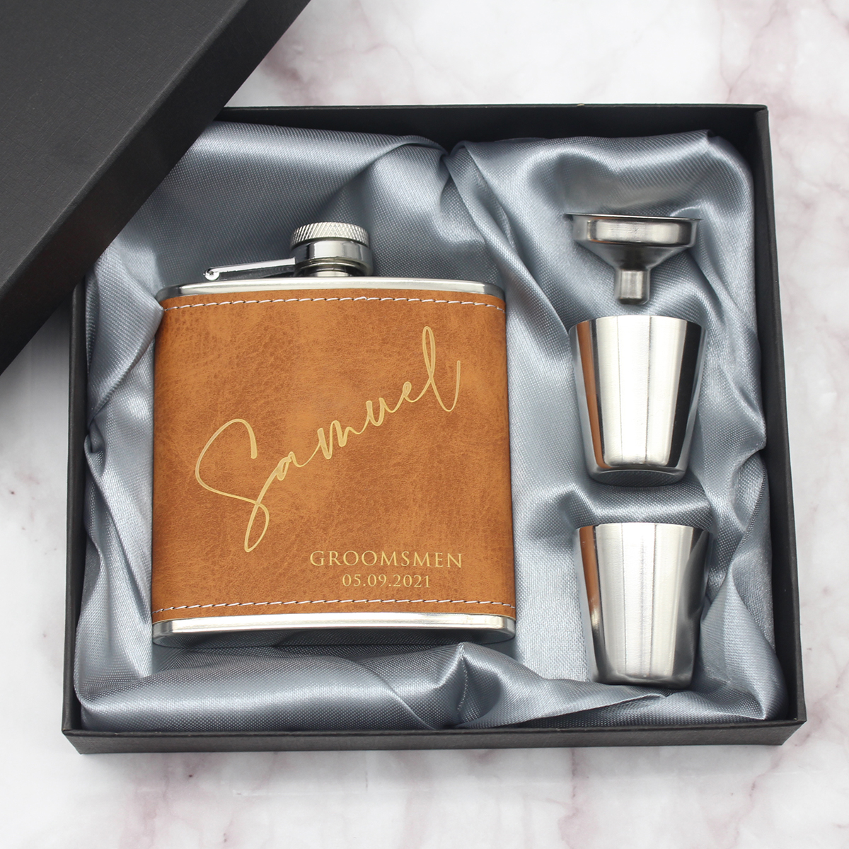 Personalized Flask 6oz Leather - Men'S Grooming House ulasan dan harga