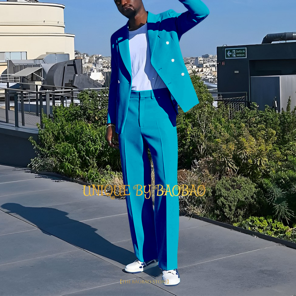 Lake Blue Men 2-piece Suit Dou - Men Grooming Outfit ulasan dan harga