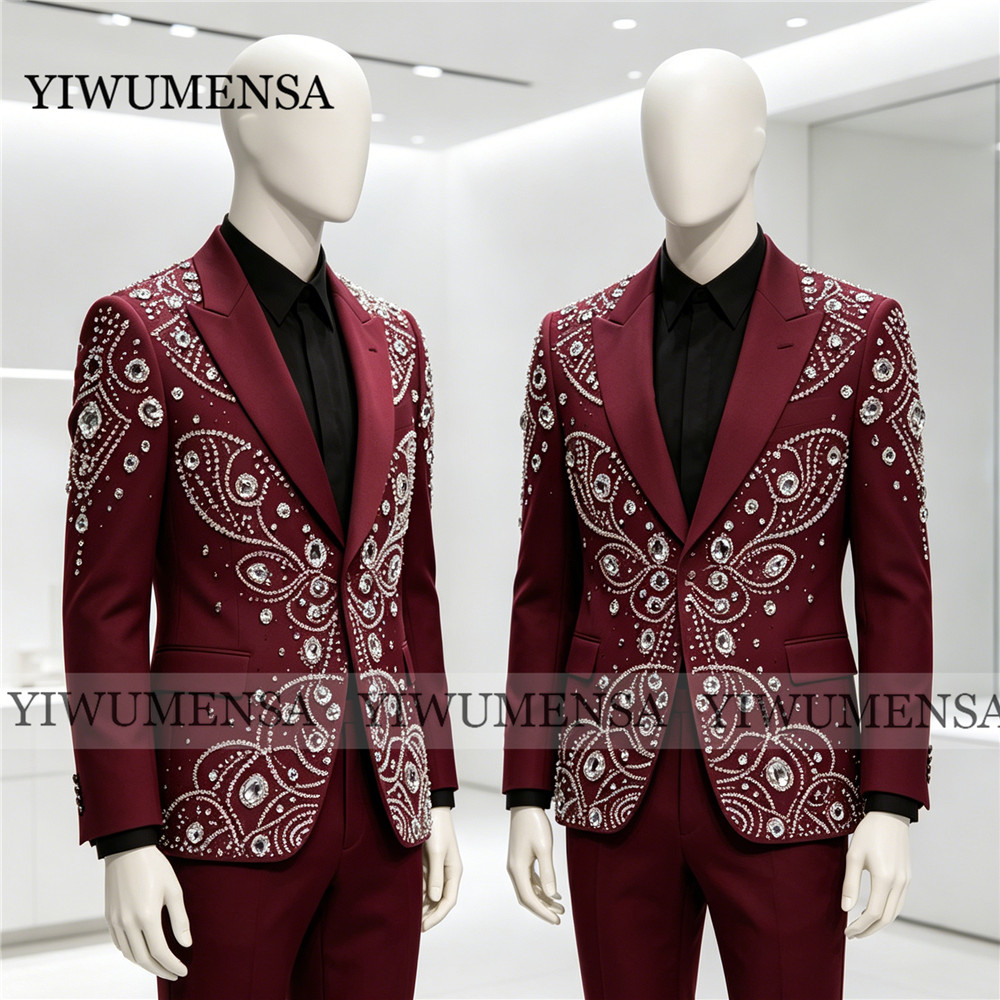 Sliver Beaded Stones Men's Sui - Men Grooming Outfit ulasan dan harga