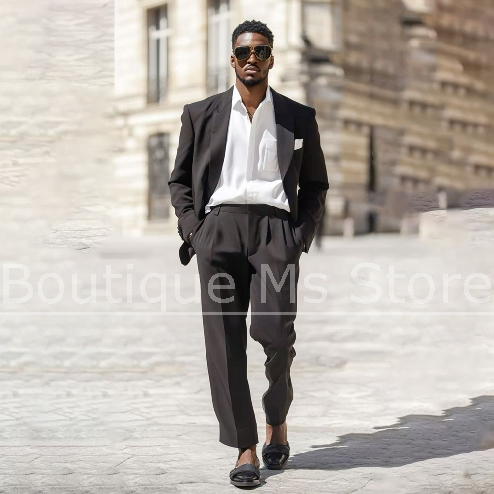 Dark Brown Men's Suit 2 Piece  - Men Grooming Outfit ulasan dan harga