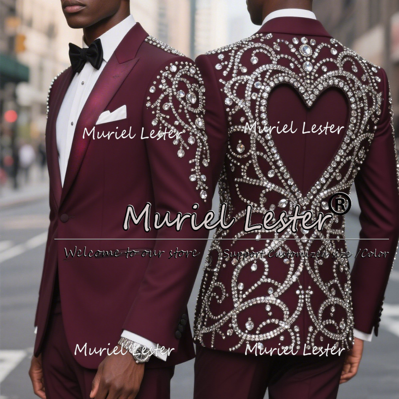 Luxury Beaded Stones Tuxedos S - Men Grooming Outfit ulasan dan harga