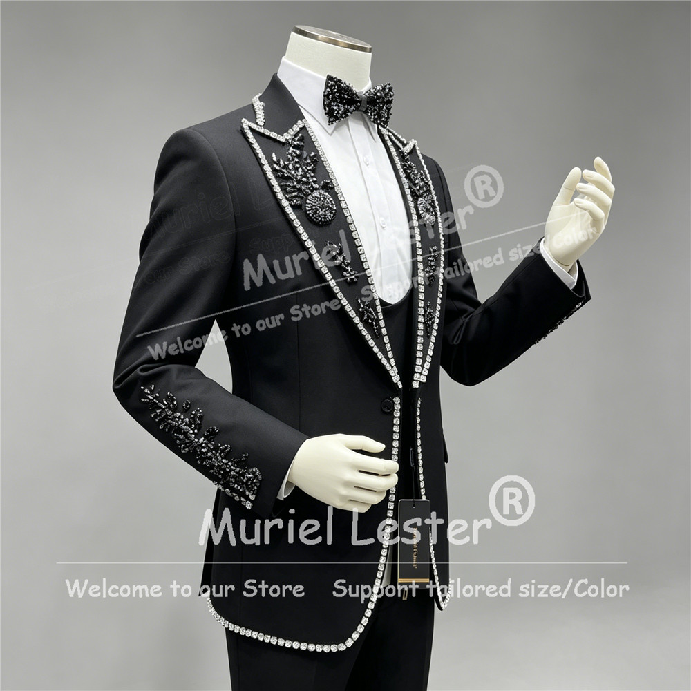 Luxury Rhinestone Beads Suits  - Men Grooming Outfit ulasan dan harga