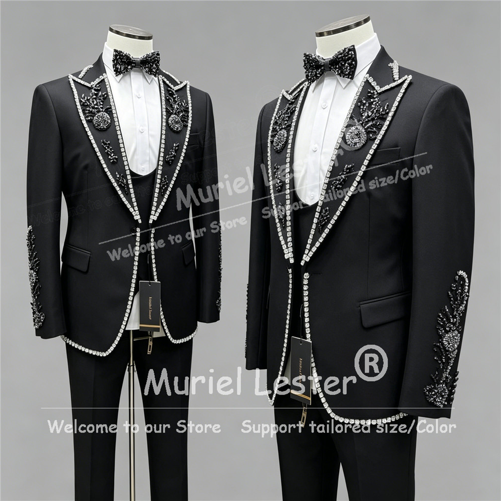 Luxury Rhinestone Beads Suits  - Men Grooming Outfit ulasan dan harga